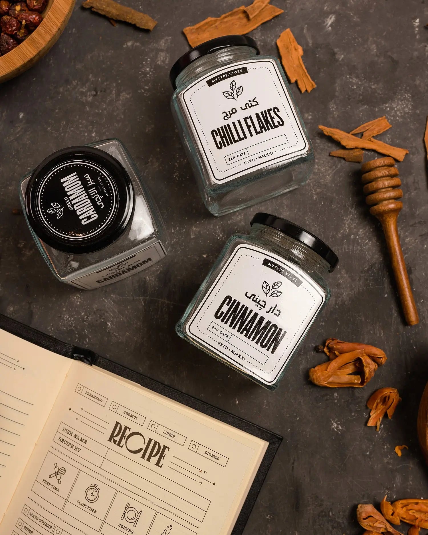 Spice Jars & Labels Mytype.store