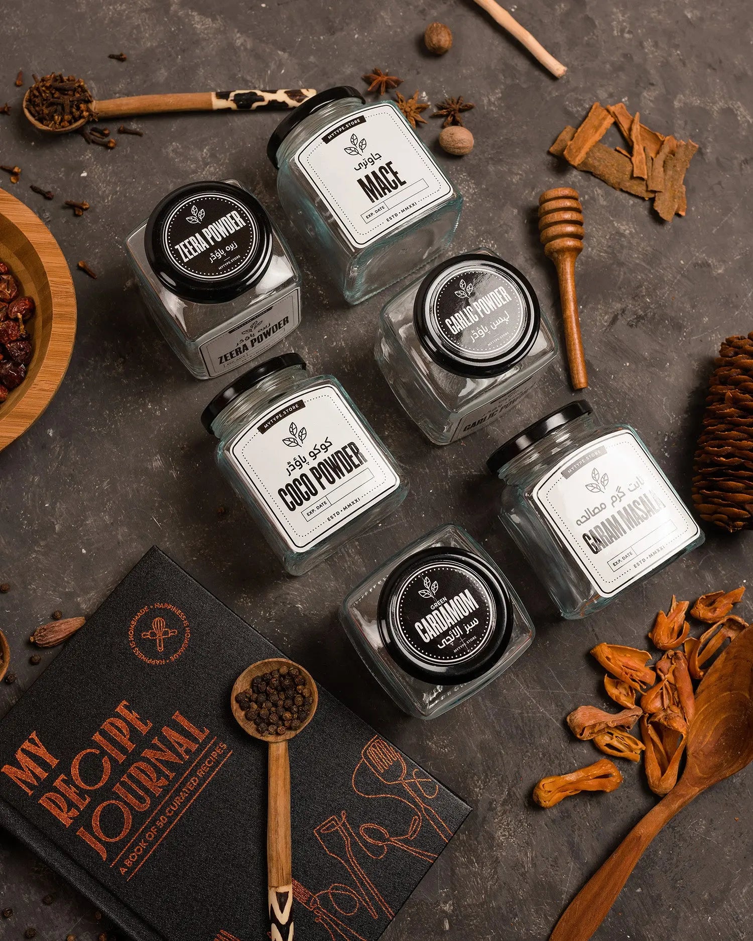 Spice Jars & Labels Mytype.store