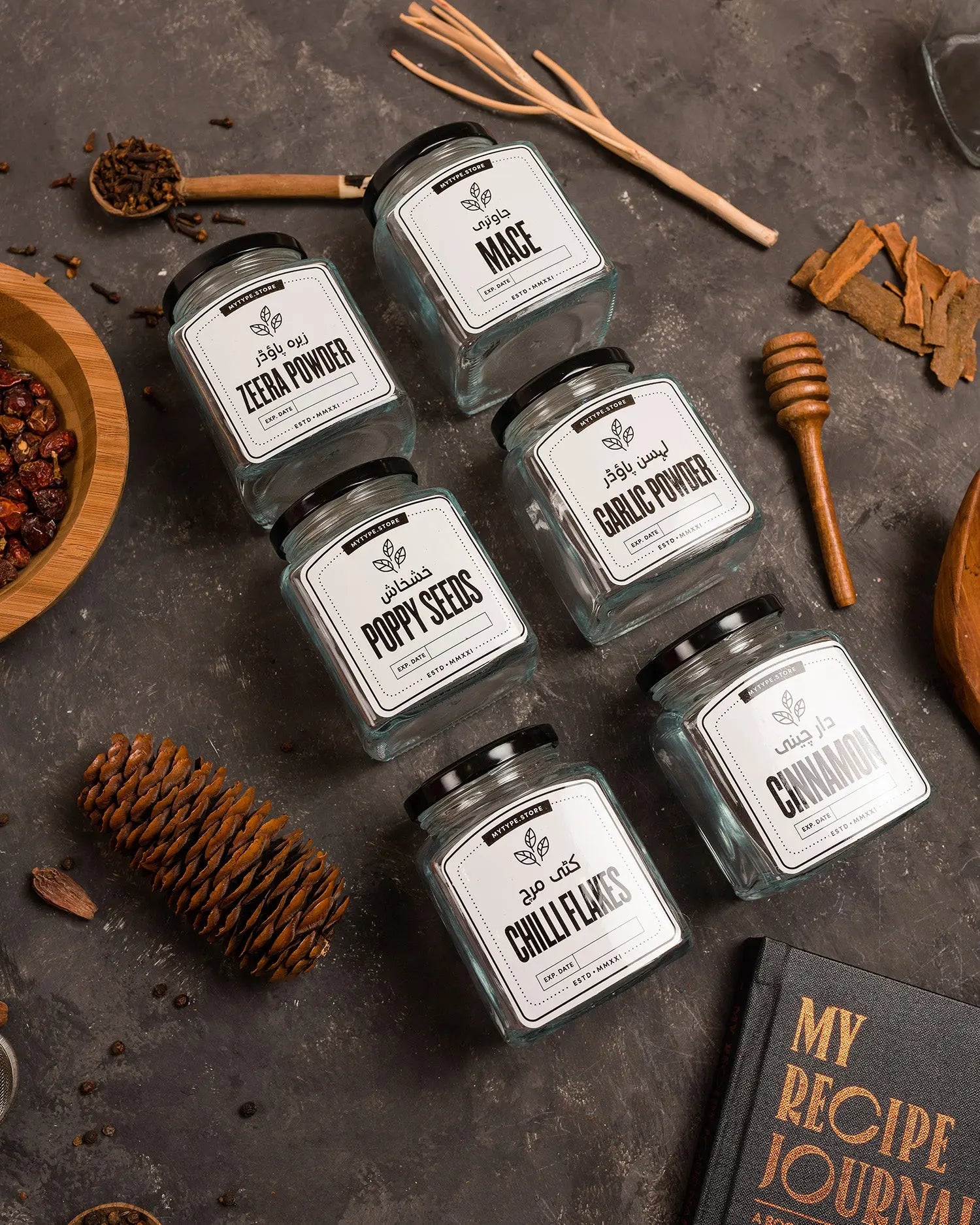 Spice Jars & Labels Mytype.store