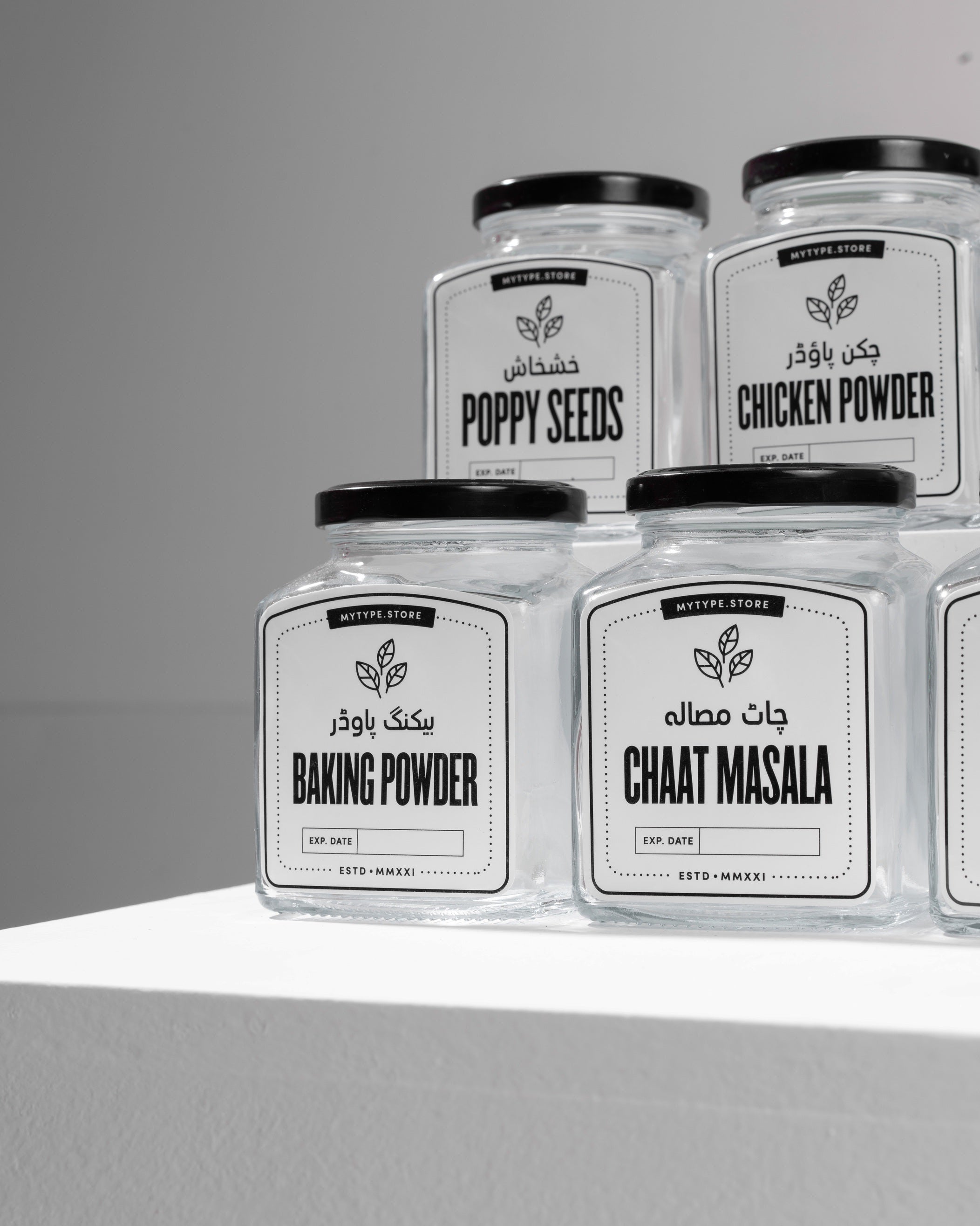 380ml Square Spice Jar-Glass