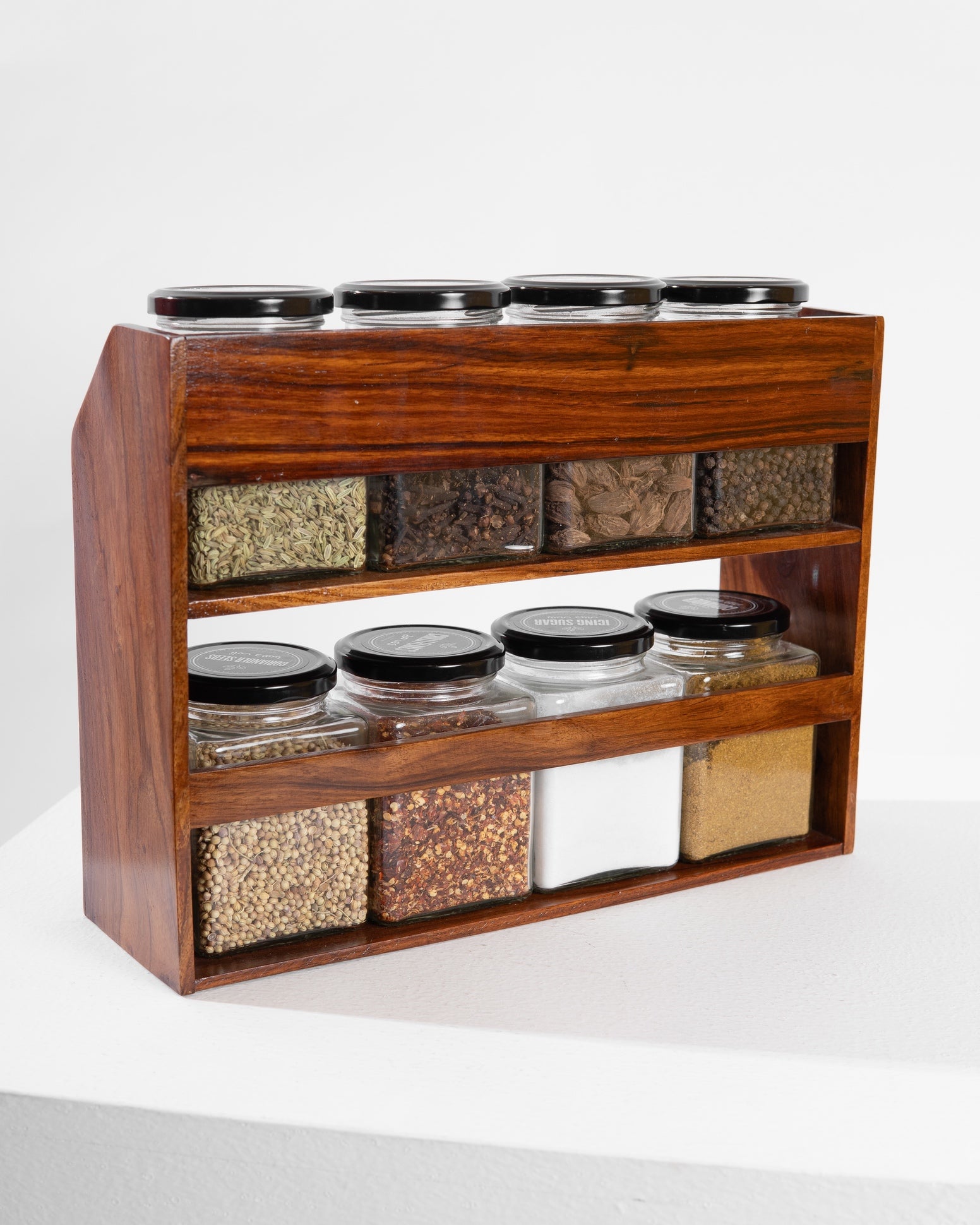 Dark Wood Spice Rack